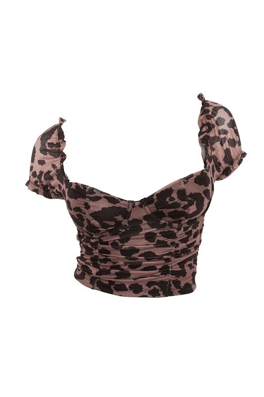 ANIMAL PRINT CROP TOP