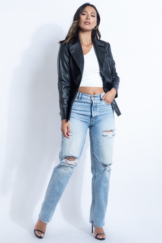 FAUX LEATHER JACKET