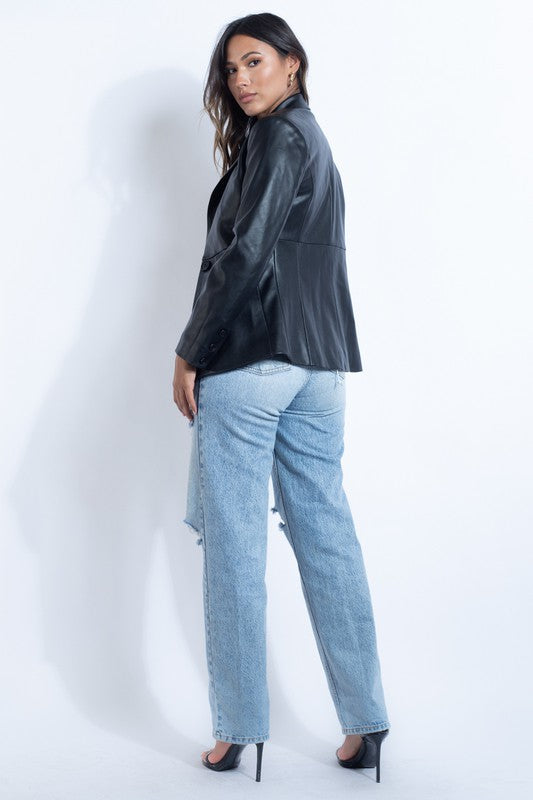 FAUX LEATHER JACKET