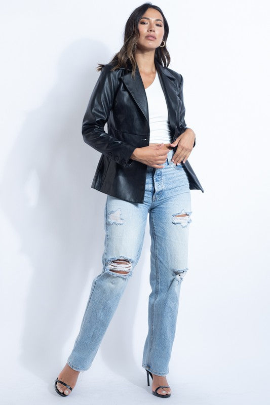 FAUX LEATHER JACKET