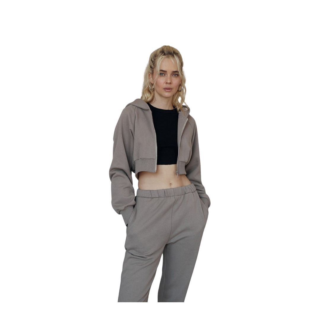 CROPPED HOODIE AND PANTS SET